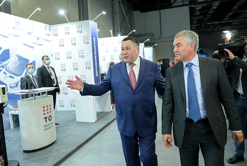 Председатель Государственной Думы Вячеслав Володин и губернатор Тверской области Игорь Руденя