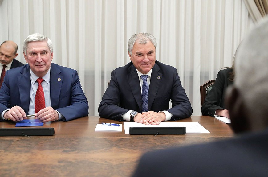 Reunión del Jefe de la Duma Estatal, Vyacheslav Volodin, con el Presidente de la Asamblea Nacional del Poder Popular y del Consejo de Estado de la República de Cuba, Esteban Lazo Hernández