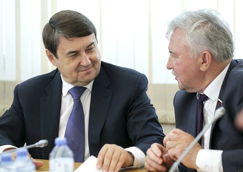 Помощник Президента РФ Игорь Левитин и Председатель Комитета по транспорту и строительству Евгений Москвичев