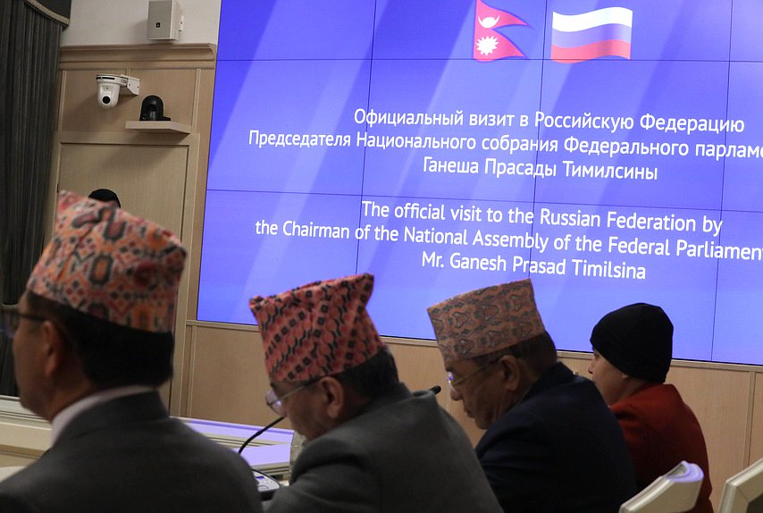 Meeting of Chairman of the State Duma Vyacheslav Volodin and Chairman of the National Assembly of the Federal Parliament of Nepal Ganesh Prasad Timilsina