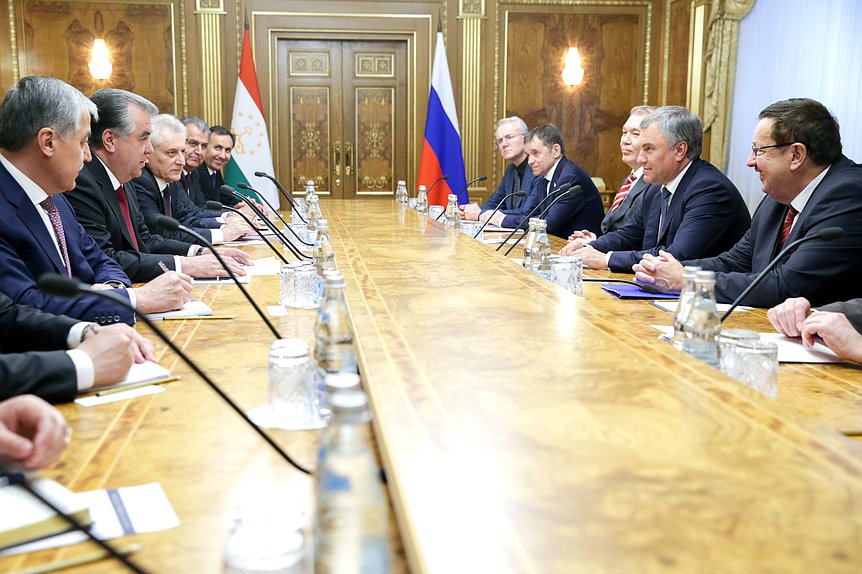 Meeting of Chairman of the State Duma Viacheslav Volodin and President of Tajikistan Emomali Rahmon