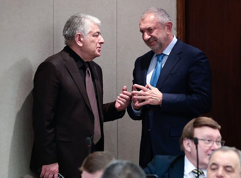 Член Комитета по государственному строительству и законодательству Отари Аршба и член Комитета по бюджету и налогам Владислав Резник