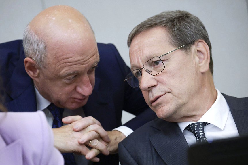 Заместитель Председателя Государственной Думы Александр Бабаков и Первый заместитель Председателя Государственной Думы Александр Жуков