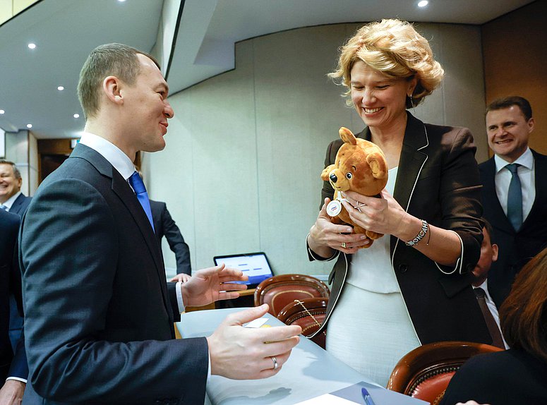 Министр спорта РФ Михаил Дегтярев и Министр сельского хозяйства РФ Оксана Лут