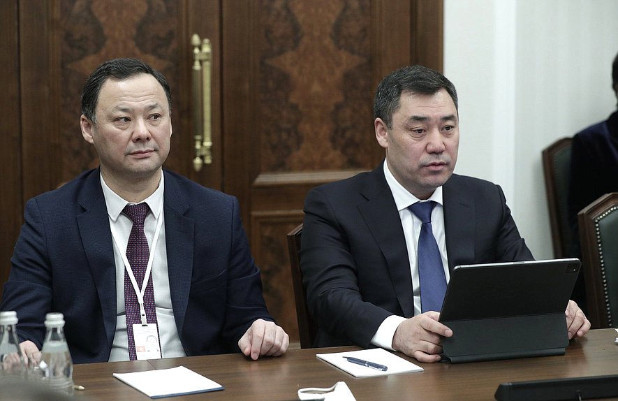 President of the Kyrgyz Republic Sadyr Japarov (right)