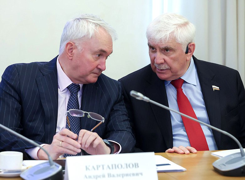 Председатель Комитета по обороне Андрей Картаполов и Первый заместитель Председателя Комитета по международным делам Алексей Чепа