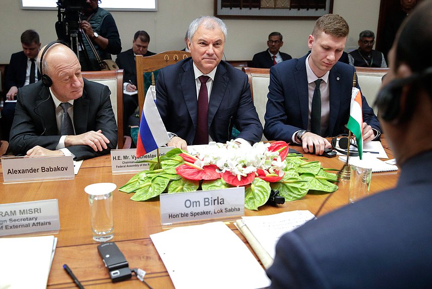 Chairman of the State Duma Vyacheslav Volodin and Deputy Chairman of the State Duma Alexander Babakov