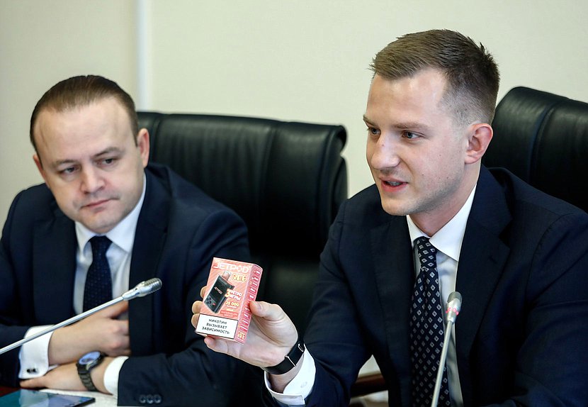 Заместитель Председателя Государственной Думы Владислав Даванков и Председатель Комитета по молодежной политике Артем Метелев