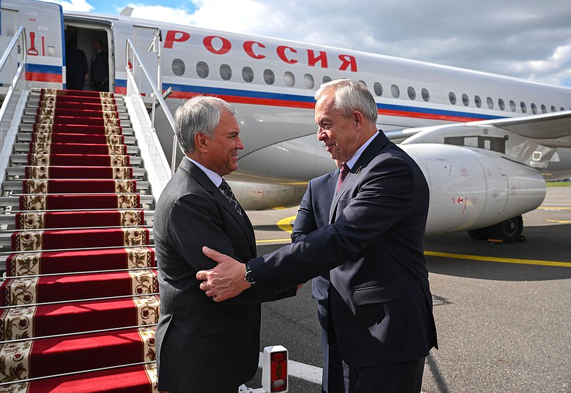 Председатель Государственной Думы Вячеслав Володин и Председатель Палаты представителей Национального собрания Республики Беларусь Игорь Сергеенко