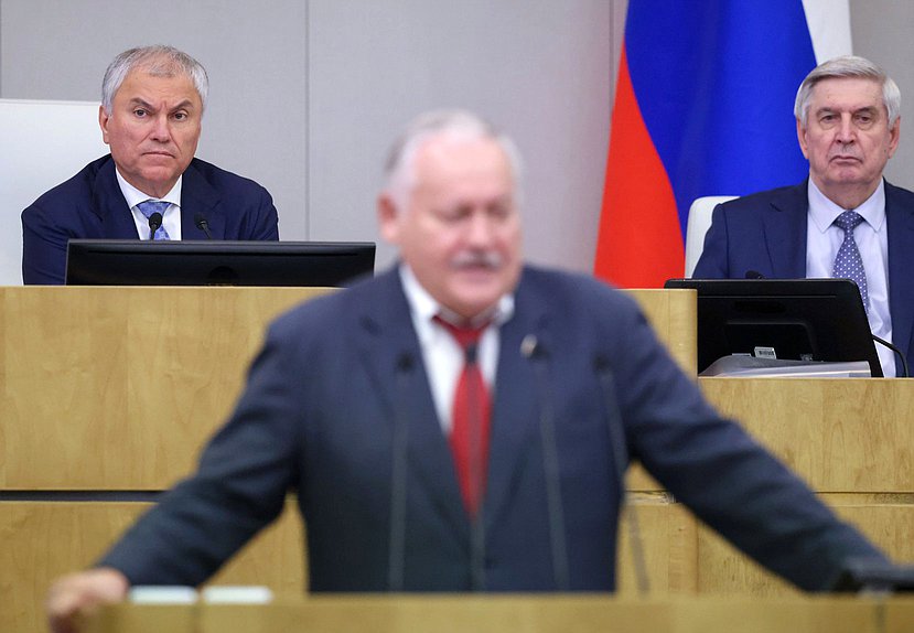 Председатель Государственной Думы Вячеслав Володин и Первый заместитель Председателя Государственной Думы Иван Мельников