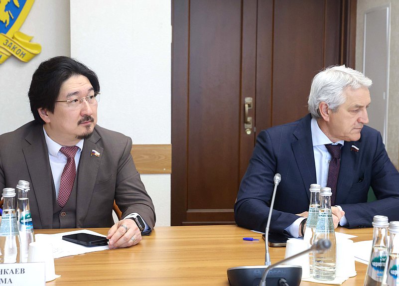 Первые заместители Председателя Комитета по охране здоровья Бадма Башанкаев и Леонид Огуль