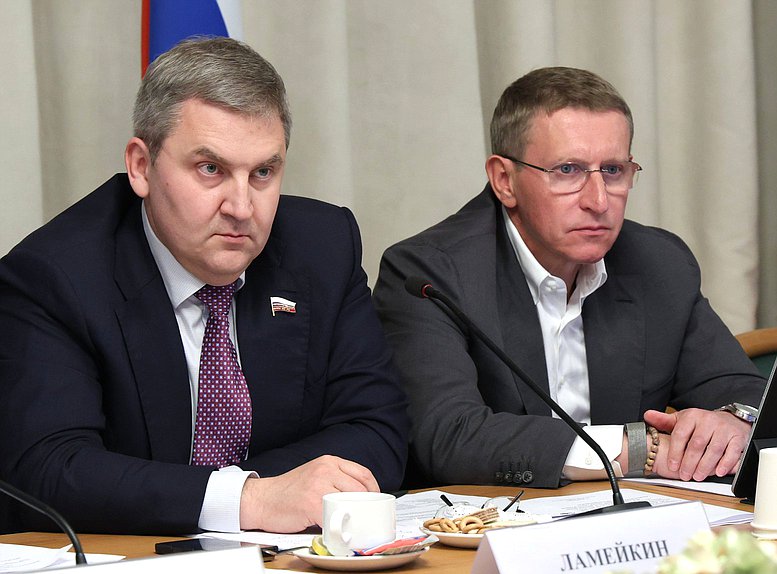 Первый заместитель Председателя Комитета по контролю Дмитрий Ламейкин и член Комитета Дмитрий Скриванов