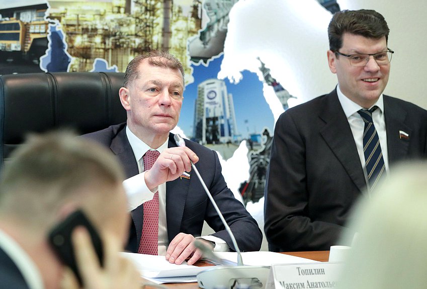 Председатель Комитета по экономической политике Максим Топилин и Первый заместитель Председателя Комитета Денис Кравченко