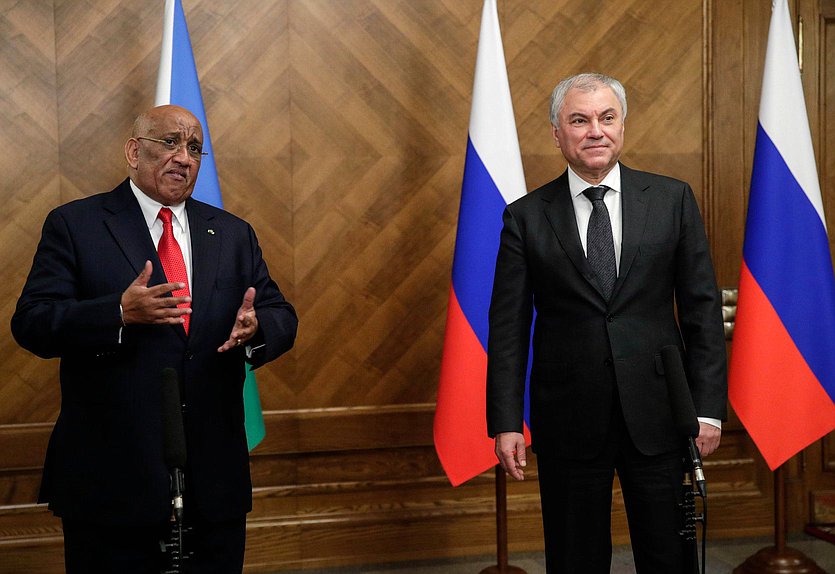 Chairman of the State Duma Vyacheslav Volodin and Speaker of the National Assembly of the Republic of Djibouti Dileita Mohamed Dileita