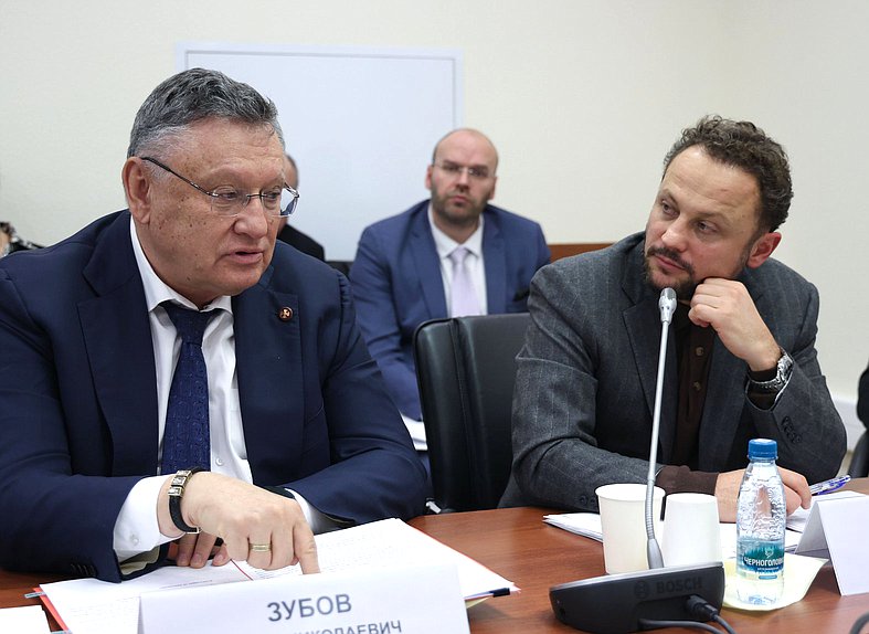 Статс-секретарь — заместитель Министра внутренних дел РФ Игорь Зубов и Первый заместитель Председателя Комитета по транспорту и развитию транспортной инфраструктуры Павел Федяев