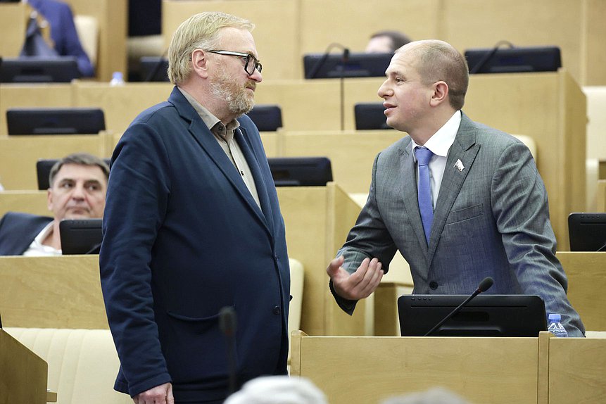 Заместитель Председателя Комитета по защите семьи, вопросам отцовства, материнства и детства Виталий Милонов и член Комитета по культуре Михаил Романов