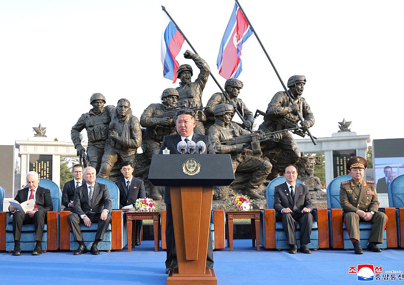 Председатель Государственных дел Корейской Народно-Демократической Республики Ким Чен Ын. Церемония открытия Мемориального комплекса и Музея боевых подвигов героев зарубежной военной операции. Фото: ЦТАК
