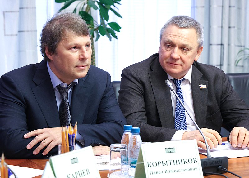 Заместители Председателя Комитета по вопросам собственности, земельным и имущественным отношениям Павел Корытников и Сергей Медведев