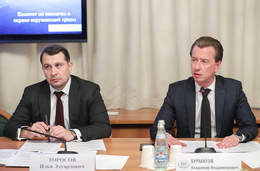 Председатель Комитета по экологии и охране окружающей среды Владимир Бурматов и заместитель Министра экономического развития РФ Илья Торосов
