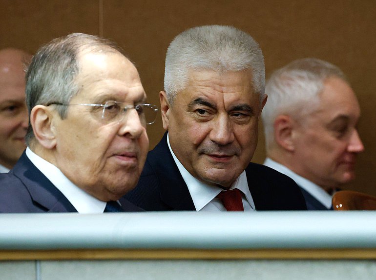 Министр иностранных дел РФ Сергей Лавров и Министр внутренних дел РФ Владимир Колокольцев