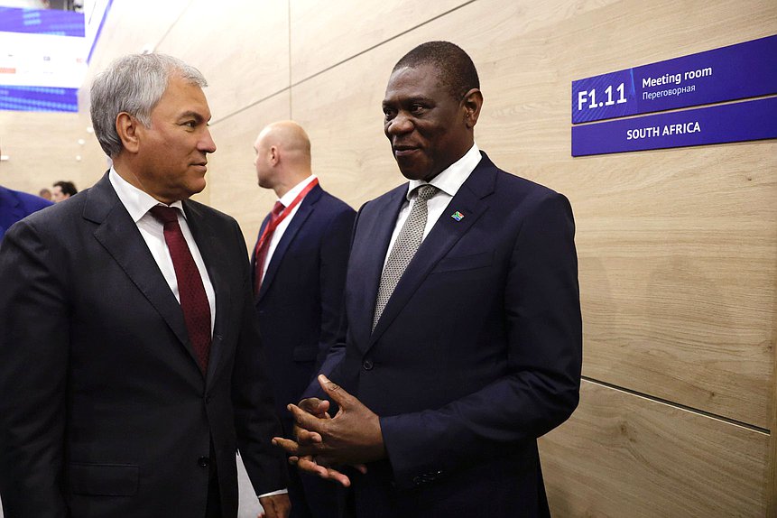 Chairman of the State Duma Vyacheslav Volodin and Deputy President of the Republic of South Africa Paul Mashatile