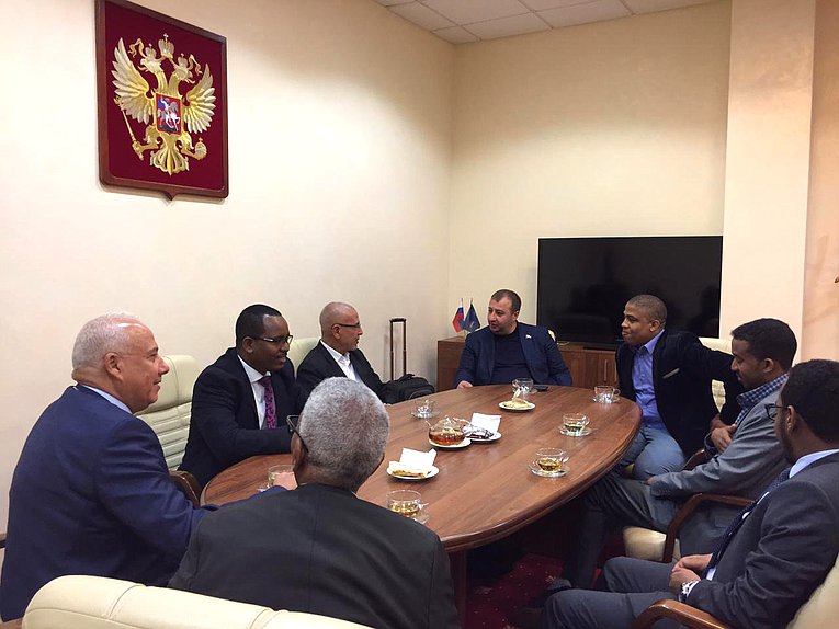 Member of the Committee on International Affairs Rasul Botashev and delegations of Morocco and Somalia