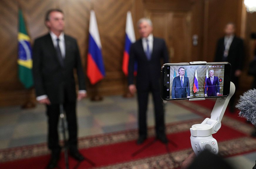 Reunión del Jefe de la Duma Estatal, Vyacheslav Volodin, con el Presidente de Brasil, Jair Bolsonaro