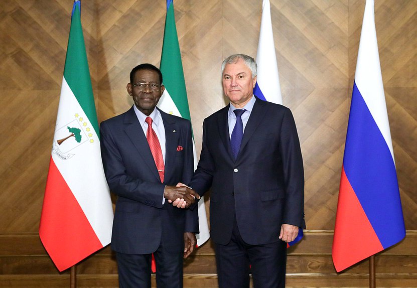 Chairman of the State Duma Vyacheslav Volodin and President of the Republic of Equatorial Guinea Teodoro Obiang Nguema Mbasogo