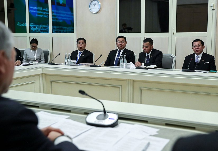 Meeting of Chairman of the State Duma Vyacheslav Volodin and Prime Minister of the Republic of the Union of Myanmar Min Aung Hlaing