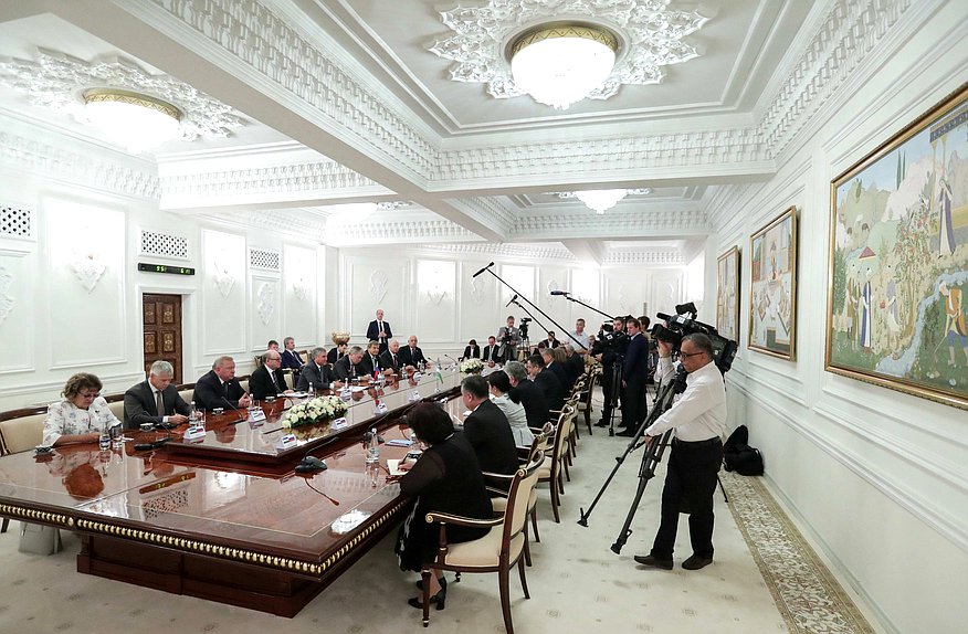 Meeting of Chairman of the State Duma Viacheslav Volodin with Speaker of the Legislative Chamber of the Oliy Majlis Nuriddinjon Ismailov