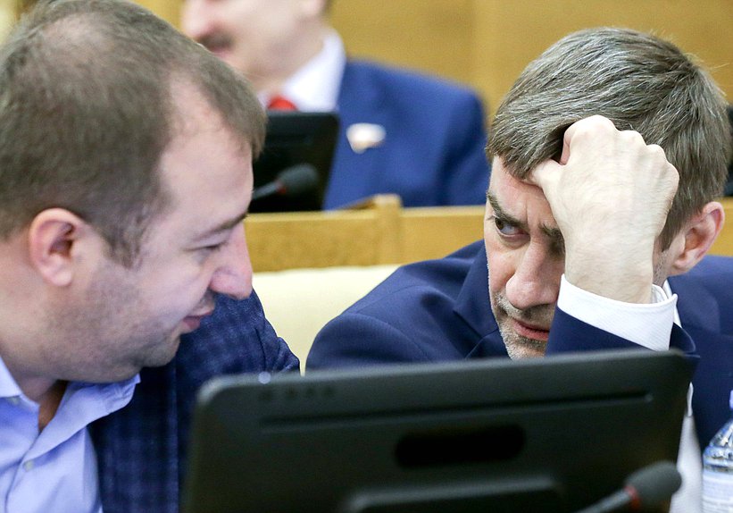 Член Комитета по международным делам Расул Боташев и член Комитета по международным делам Сергей Железняк