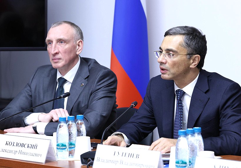 Первый заместитель Председателя Комитета по промышленности и торговле Александр Козловский и Председатель Комитета Владимир Гутенев