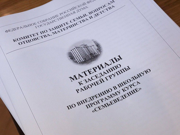 Заседание рабочей группы Комитета по защите семьи, вопросам отцовства, материнства и детства по доработке проектов федеральных законов и содержания курса «Семьеведение»