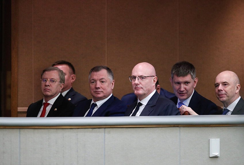 Заместители Председателя Правительства РФ Виталий Савельев, Марат Хуснуллин и Дмитрий Чернышенко