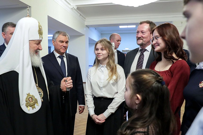 Председатель Государственной Думы Вячеслав Володин и Патриарх Московский и всея Руси Кирилл