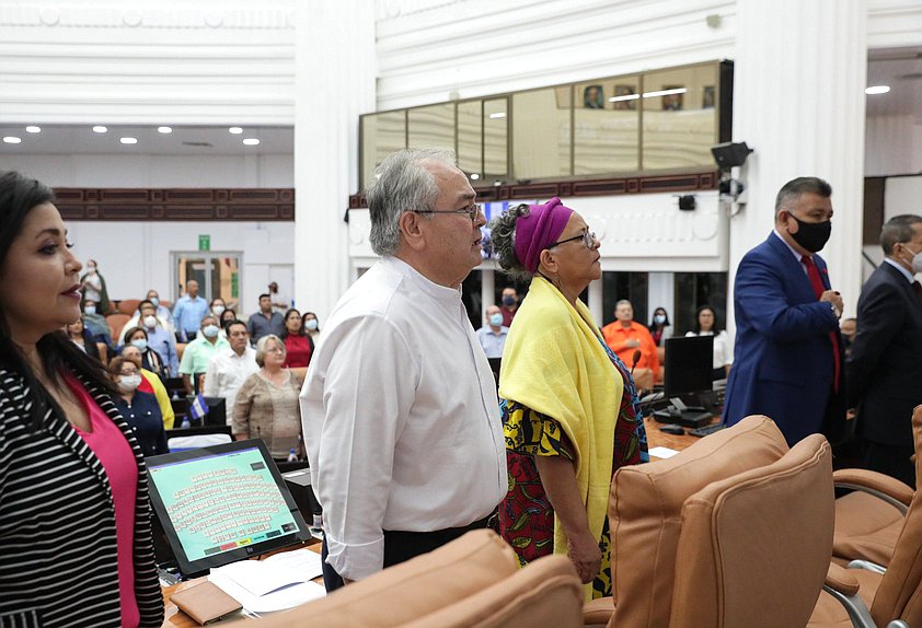 El Presidente de la Asamblea Nacional de la República de Nicaragua Gustavo Porras Cortés