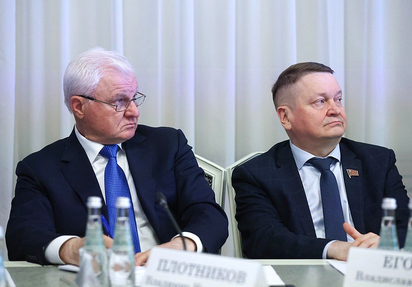 Первый заместитель Председателя Комитета по аграрным вопросам Владимир Плотников и заместитель Председателя Комитета Владислав Егоров
