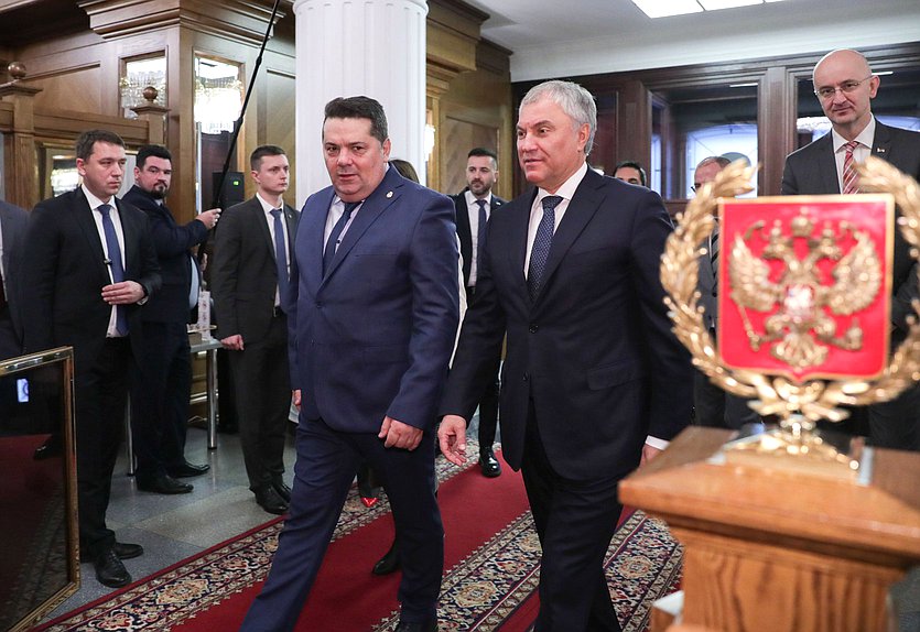 Chairman of the State Duma Vyacheslav Volodin and Speaker of the National Assembly of Republika Srpska (Bosnia and Herzegovina) Nenad Stevandić