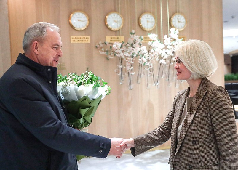 Председатель Палаты представителей Национального собрания Республики Беларусь Игорь Сергеенко и заместитель Председателя Государственной Думы Виктория Абрамченко