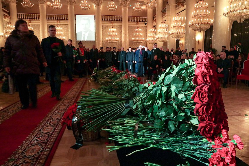 Церемония прощания с руководителем фракции ЛДПР Владимиром Жириновским