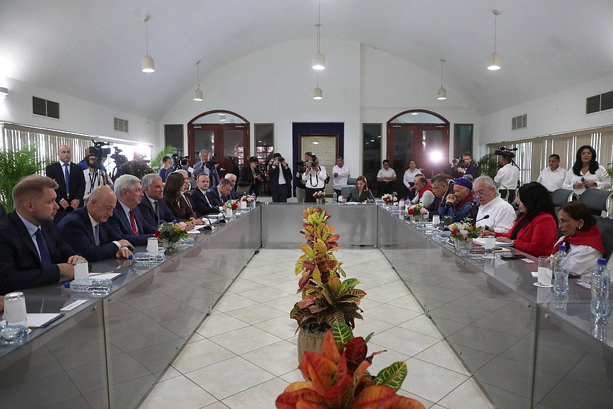 Meeting of Chairman of the State Duma Vyacheslav Volodin and President of the National Assembly of the Republic of Nicaragua Gustavo Porras Cortés