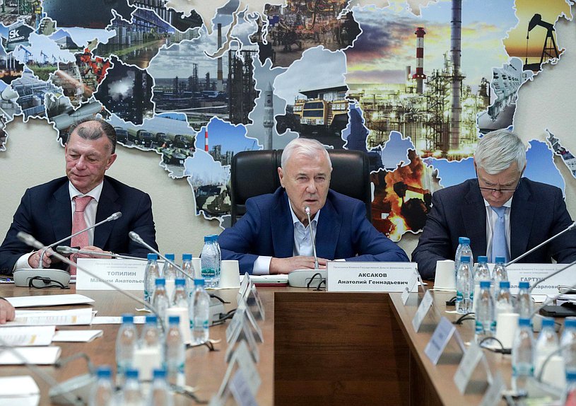 Председатель Комитета по экономической политике Максим Топилин, Председатель Комитета по финансовому рынку Анатолий Аксаков и Председатель Комитета по защите конкуренции Валерий Гартунг