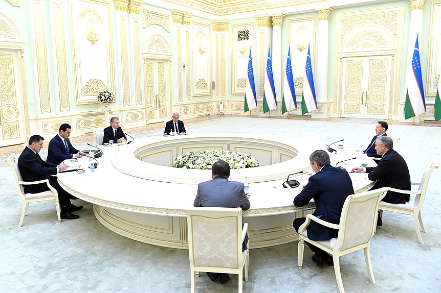 Встреча Председателя Государственной Думы Вячеслава Володина с Президентом Узбекистана Шавкатом Мирзиеевым