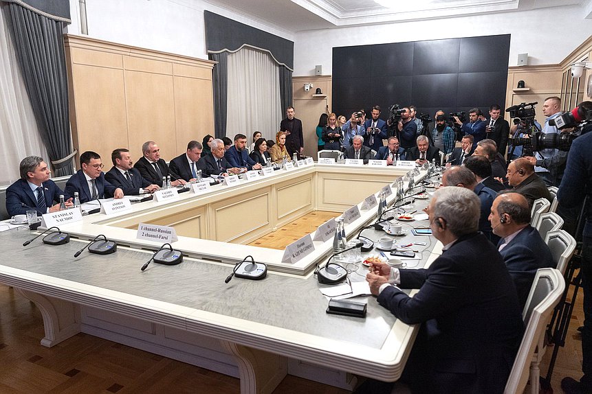 Meeting of Chairman of the Committee on International Affairs Leonid Slutsky and Minister of Foreign Affairs of the Islamic Republic of Iran Hossein Amir-Abdollahian