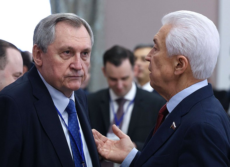 Председатель Комитета по энергетике Николай Шульгинов и руководитель фракции "Единая Россия" Владимир Васильев