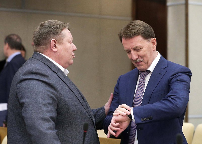 Член Комитета по контролю и Регламенту Николай Панков и заместитель Председателя Государственной Думы Алексей Гордеев