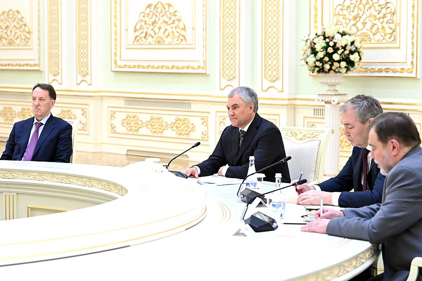 Встреча Председателя Государственной Думы Вячеслава Володина с Президентом Узбекистана Шавкатом Мирзиеевым