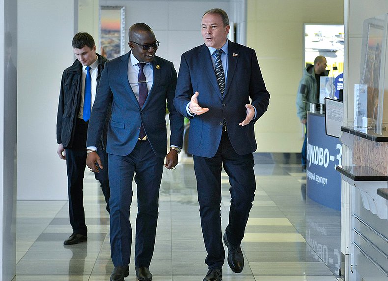 Deputy Chairman of the State Duma Petr Tolstoy and President of the National Transitional Council of the Republic of Mali Malick Diaw