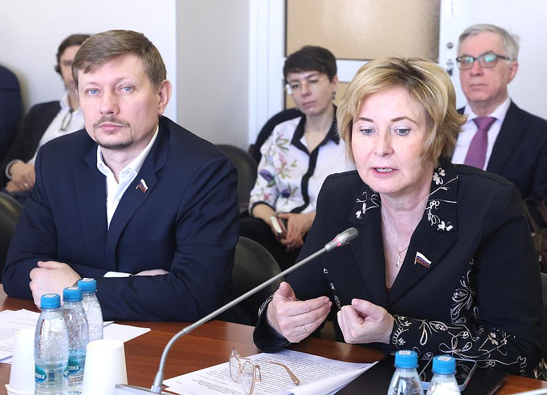 Заместитель Председателя Комитета по энергетике Владимир Плякин и заместитель Председателя Комитета по строительству и ЖКХ Светлана Разворотнева