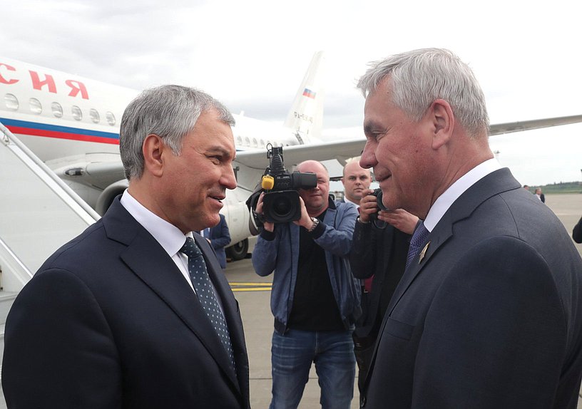 Председатель Государственной Думы Вячеслав Володин и Председатель Палаты представителей Национального собрания Республики Беларусь Владимир Андрейченко